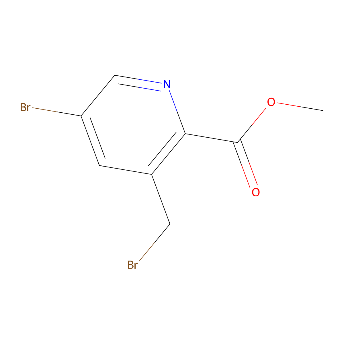 Methyl 5-bromo-3-(bromomethyl)pyridine-2-carboxylate molecular structure, CAS 1048678-21-2