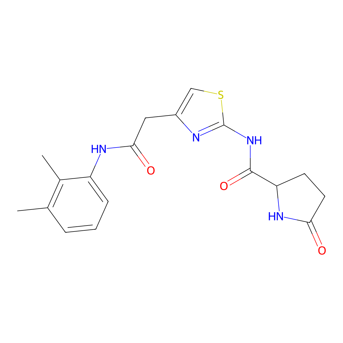 N-(4-(2-((2,3-dimethylphenyl)amino)-2-oxoethyl)thiazol-2-yl)-5-oxopyrrolidine-2-carboxamide molecular structure, CAS 1048678-38-1
