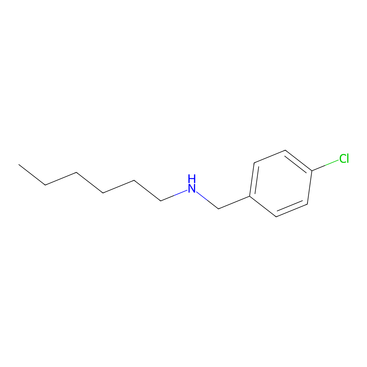 [(4-Chlorophenyl)methyl](hexyl)amine molecular structure, CAS 104868-32-8