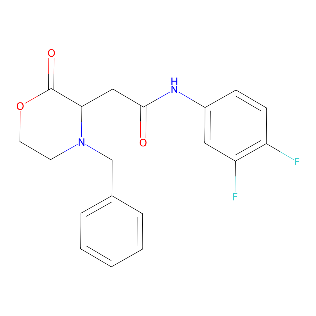 2-(4-benzyl-2-oxomorpholin-3-yl)-N-(3,4-difluorophenyl)acetamide molecular structure, CAS 1048680-72-3
