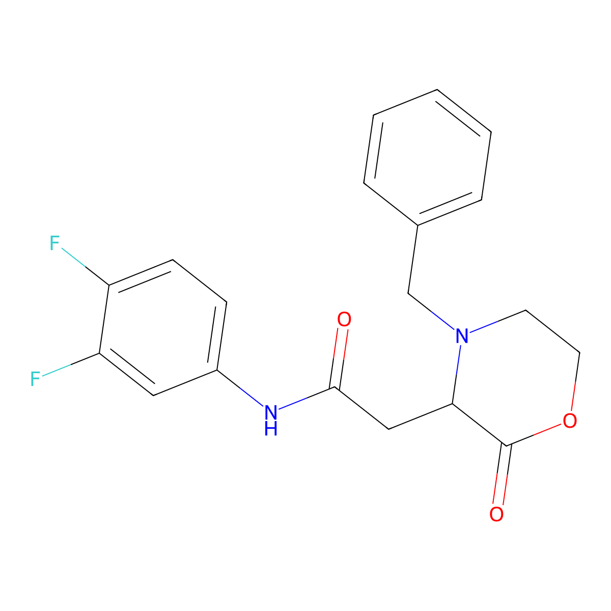 2-(4-benzyl-2-oxomorpholin-3-yl)-N-(3,4-difluorophenyl)acetamide molecular structure, CAS 1048680-72-3