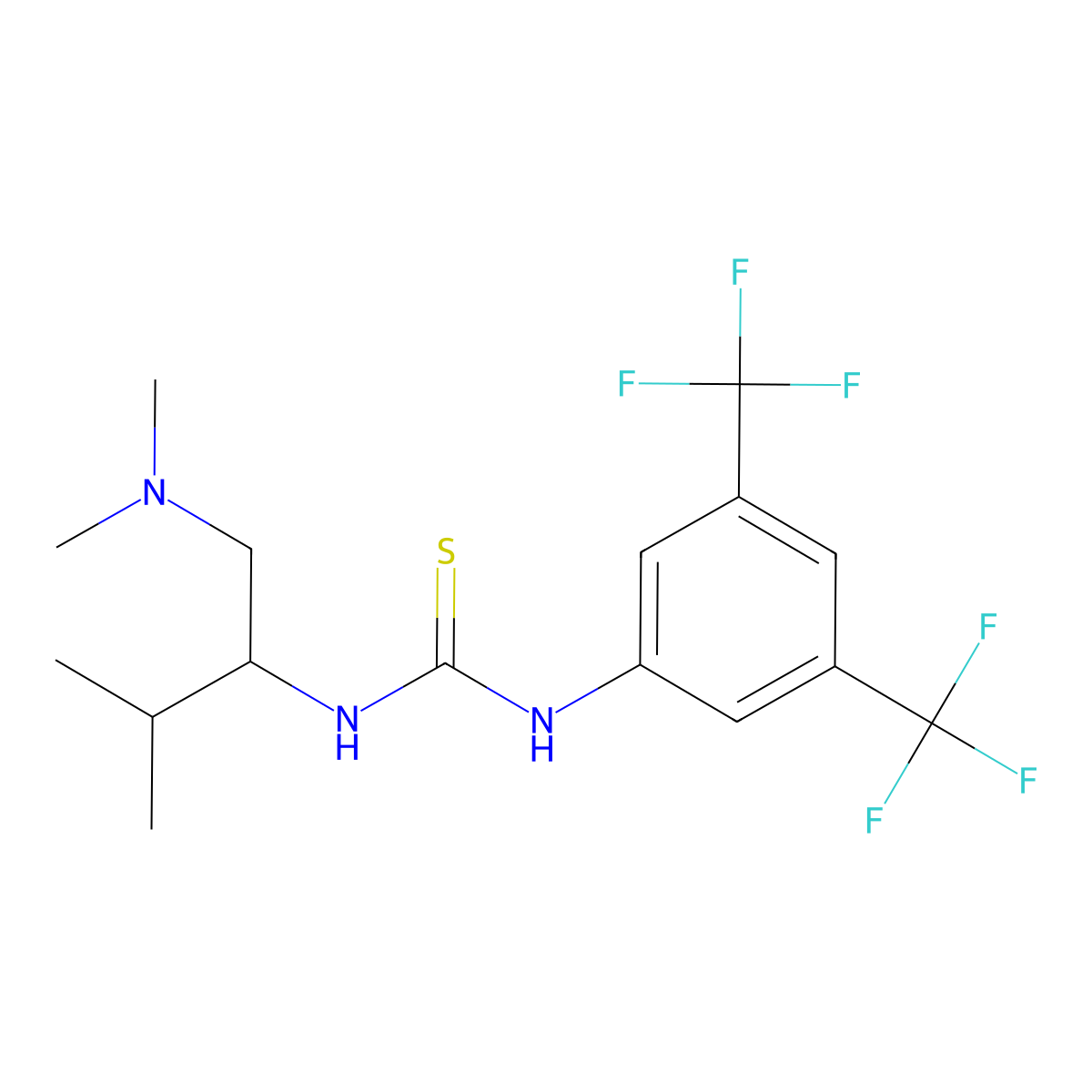 1-[3,5-bis(trifluoromethyl)phenyl]-3-[(2R)-1-(dimethylamino)-3-methylbutan-2-yl]thiourea molecular structure, CAS 1048692-61-0