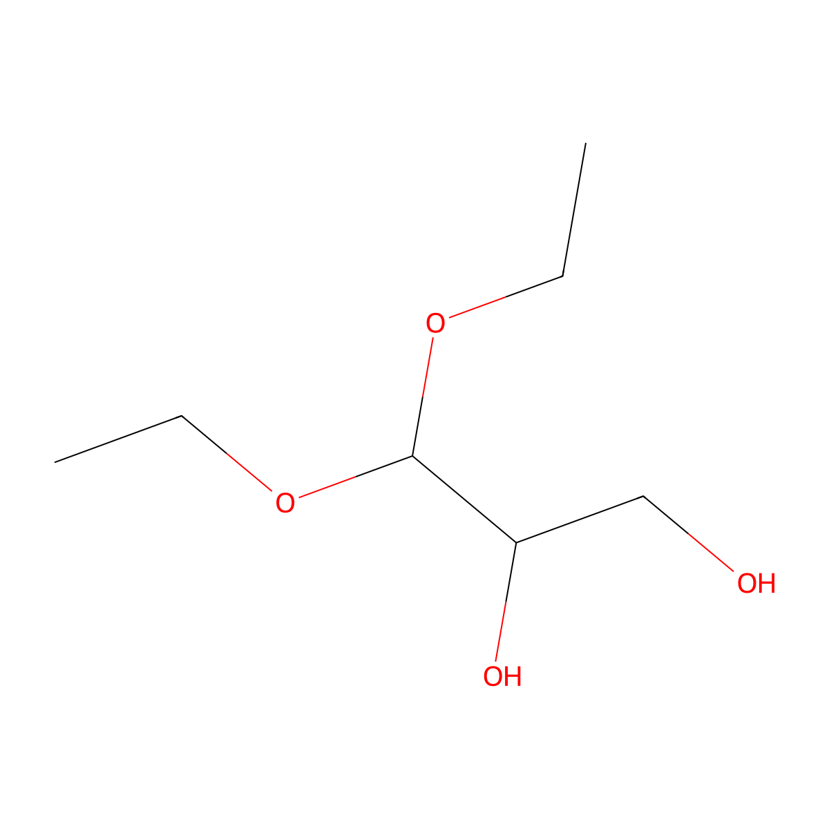 3,3-Diethoxy-1,2-propanediol molecular structure, CAS 10487-05-5