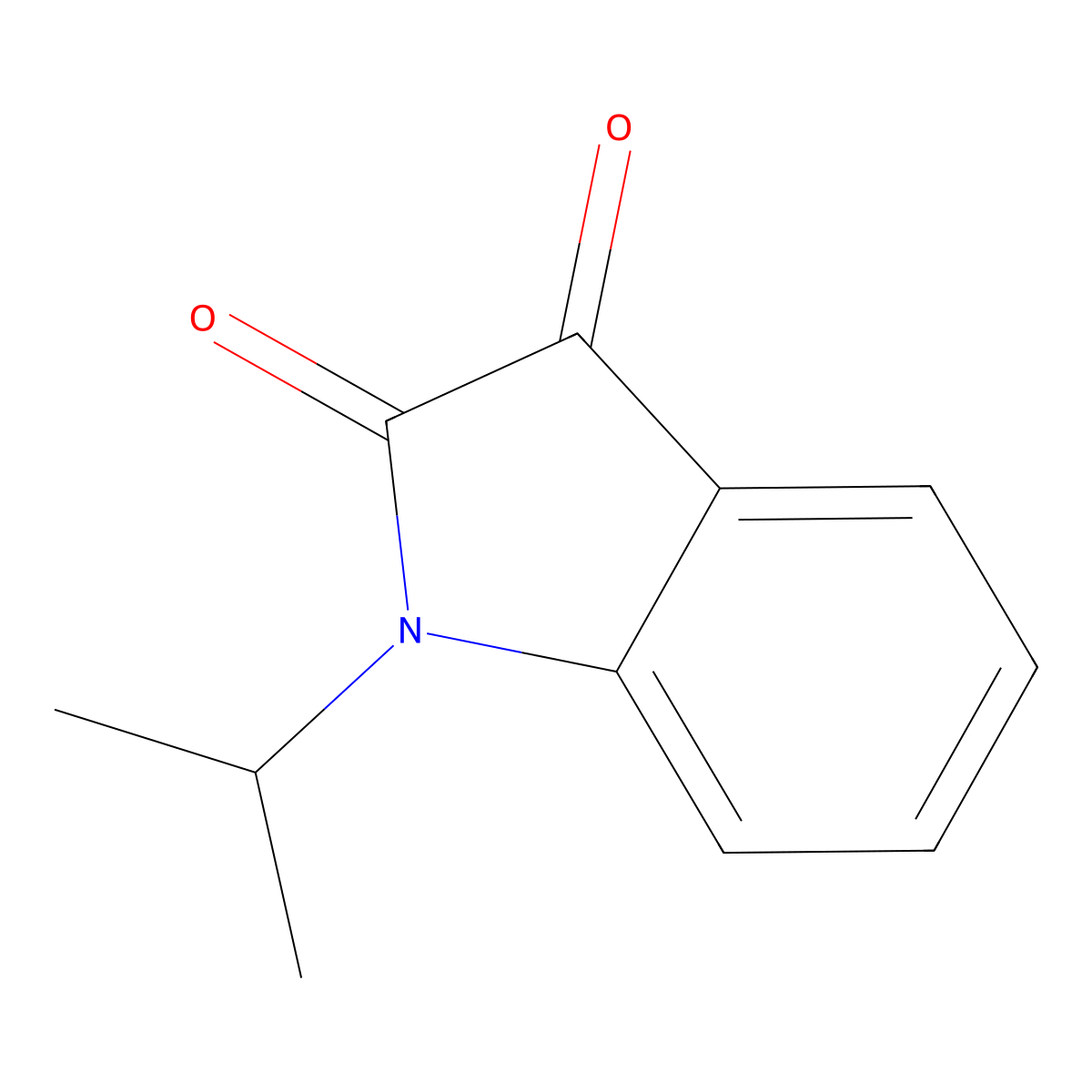 1-(propan-2-yl)-2,3-dihydro-1H-indole-2,3-dione molecular structure, CAS 10487-31-7
