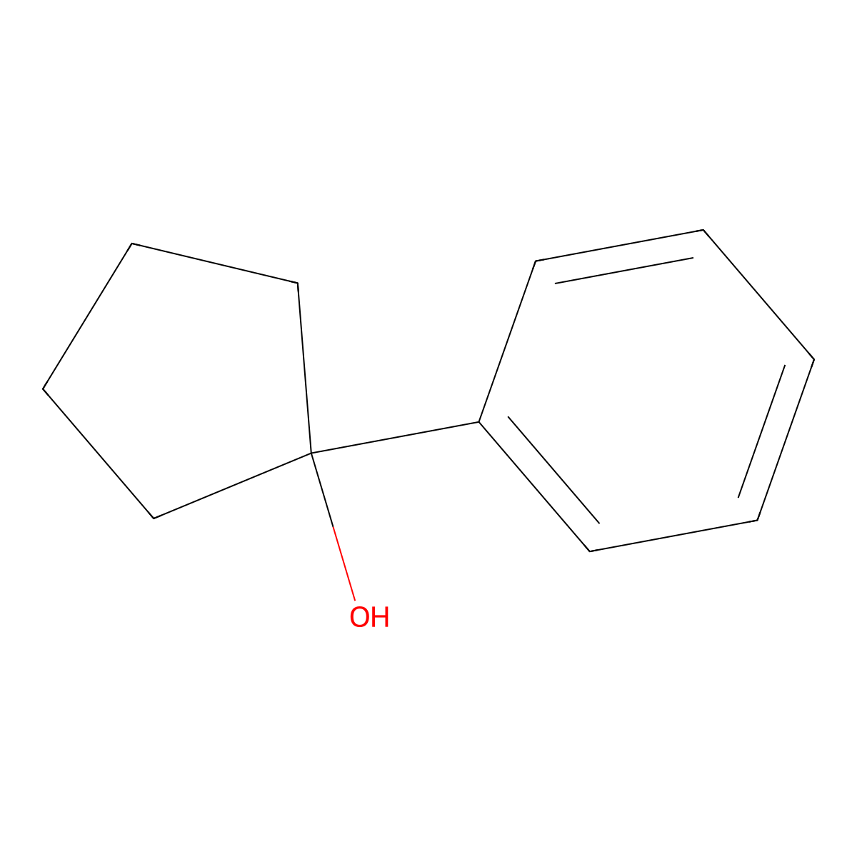 1-Phenyl-1-cyclopentanol molecular structure, CAS 10487-96-4