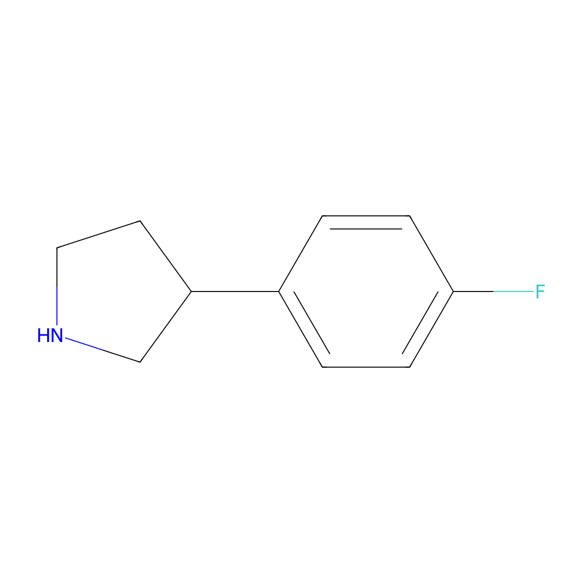 (3R)-3-(4-fluorophenyl)pyrrolidine molecular structure, CAS 1048703-18-9