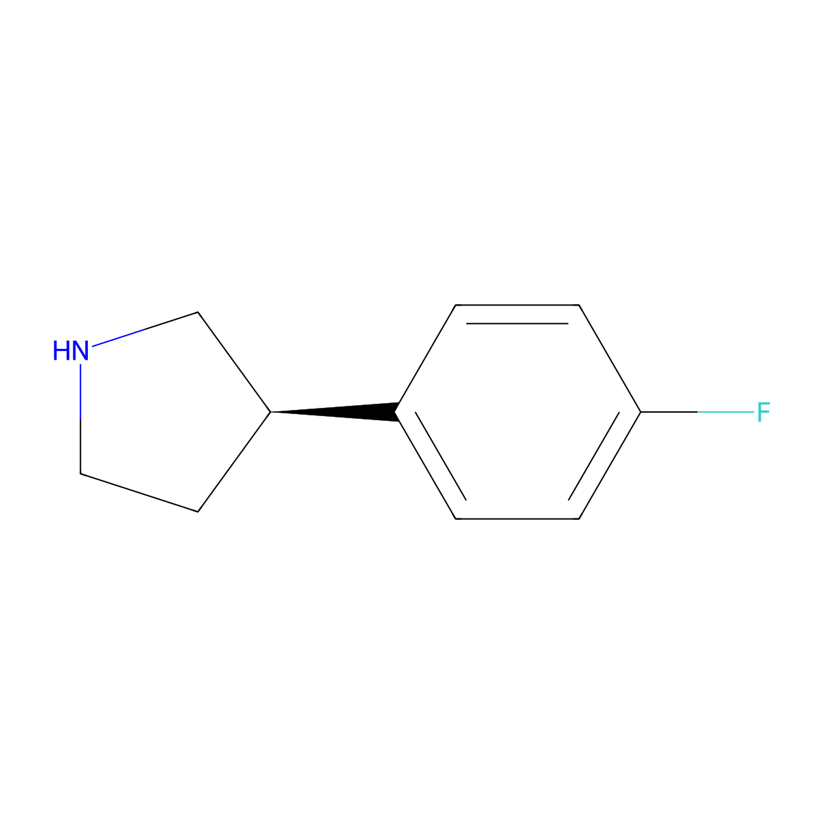 (3R)-3-(4-fluorophenyl)pyrrolidine molecular structure, CAS 1048703-18-9