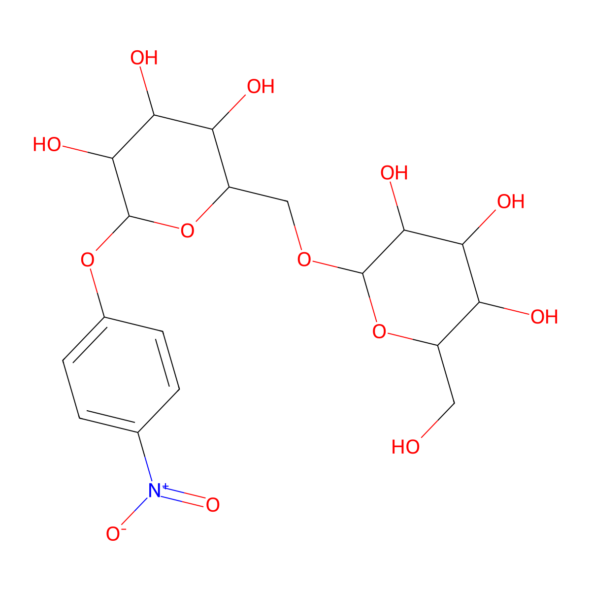 2-(Hydroxymethyl)-6-[[3,4,5-trihydroxy-6-(4-nitrophenoxy)oxan-2-yl]methoxy]oxane-3,4,5-triol molecular structure, CAS 104872-92-6