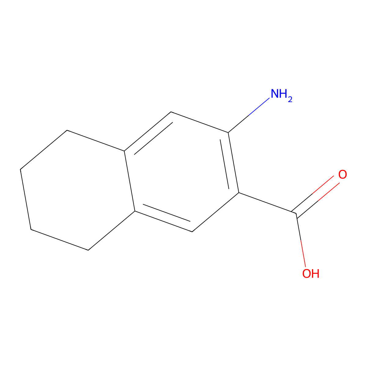 3-Amino-5,6,7,8-tetrahydronaphthalene-2-carboxylic acid molecular structure, CAS 104877-13-6
