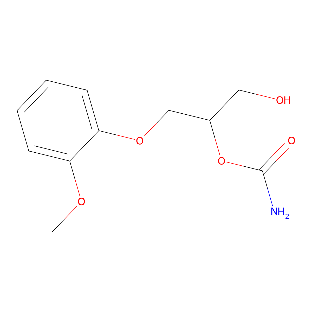 [1-Hydroxy-3-(2-methoxyphenoxy)propan-2-yl] carbamate molecular structure, CAS 10488-39-8