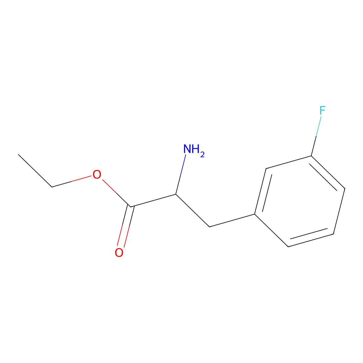 Ethyl (2R)-2-amino-3-(3-fluorophenyl)propanoate molecular structure, CAS 104880-96-8