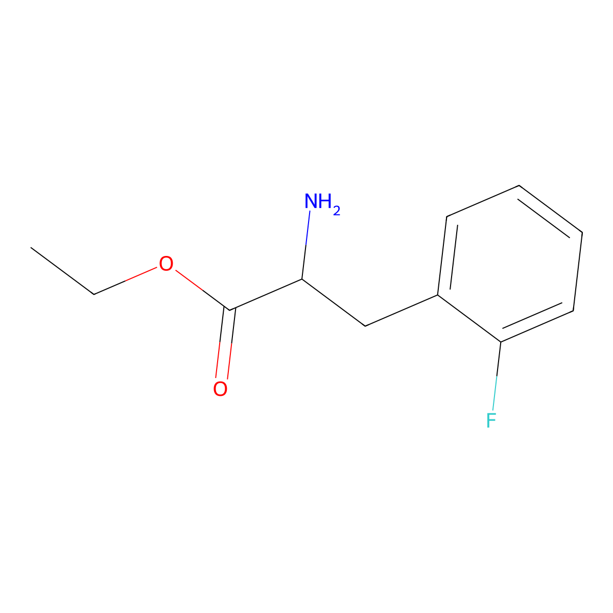 ethyl (2S)-2-amino-3-(2-fluorophenyl)propanoate molecular structure, CAS 104880-97-9