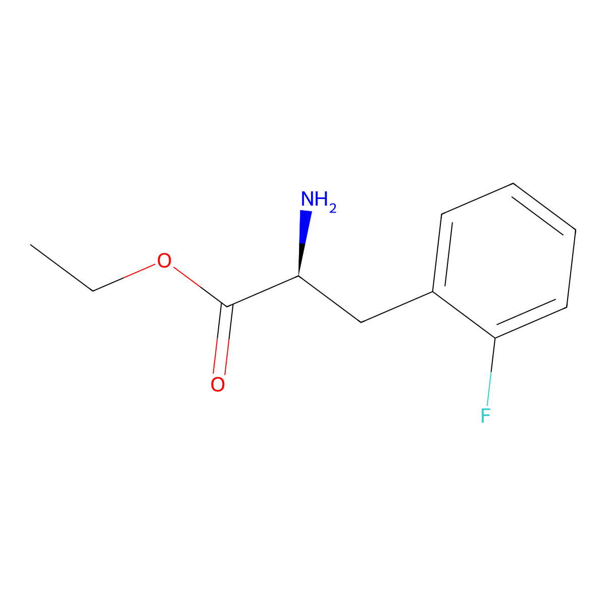 ethyl (2S)-2-amino-3-(2-fluorophenyl)propanoate molecular structure, CAS 104880-97-9