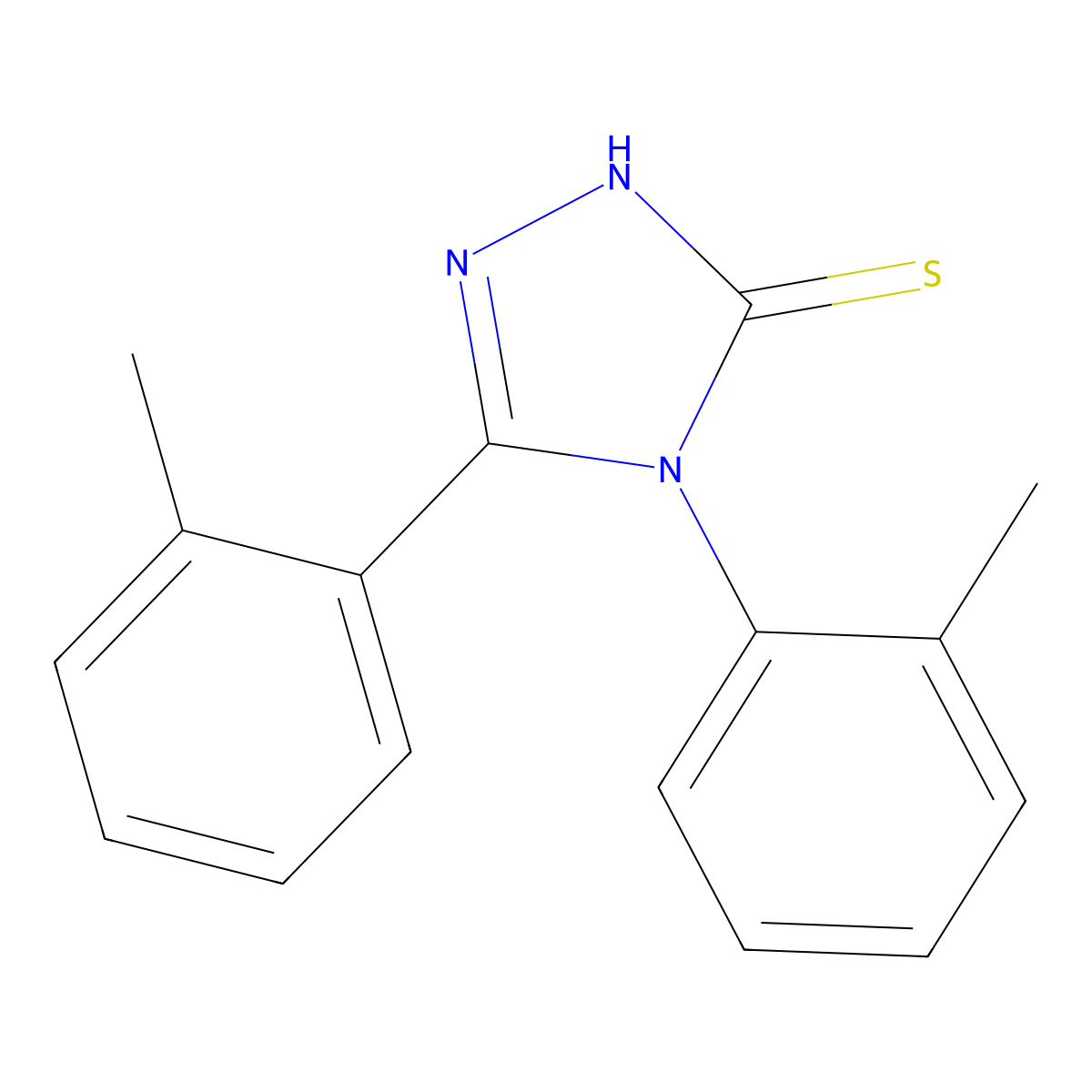 3H-1,2,4-Triazole-3-thione, 2,4-dihydro-4,5-bis(2-methylphenyl)- molecular structure, CAS 1048801-42-8