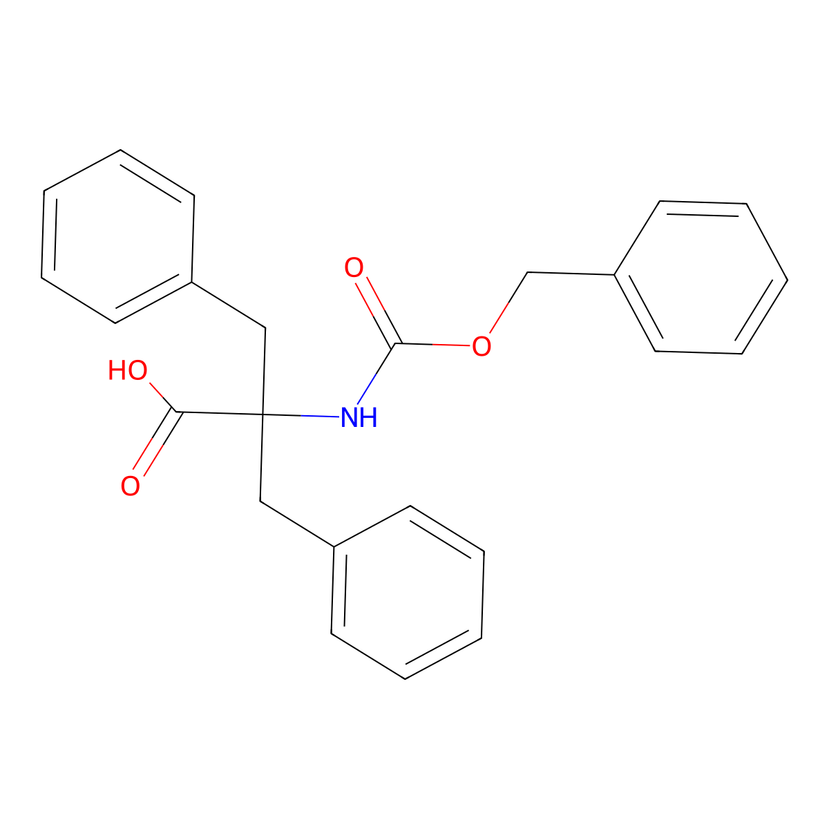 2-Benzyl-2-{[(benzyloxy)carbonyl]amino}-3-phenylpropanoic acid molecular structure, CAS 104882-60-2