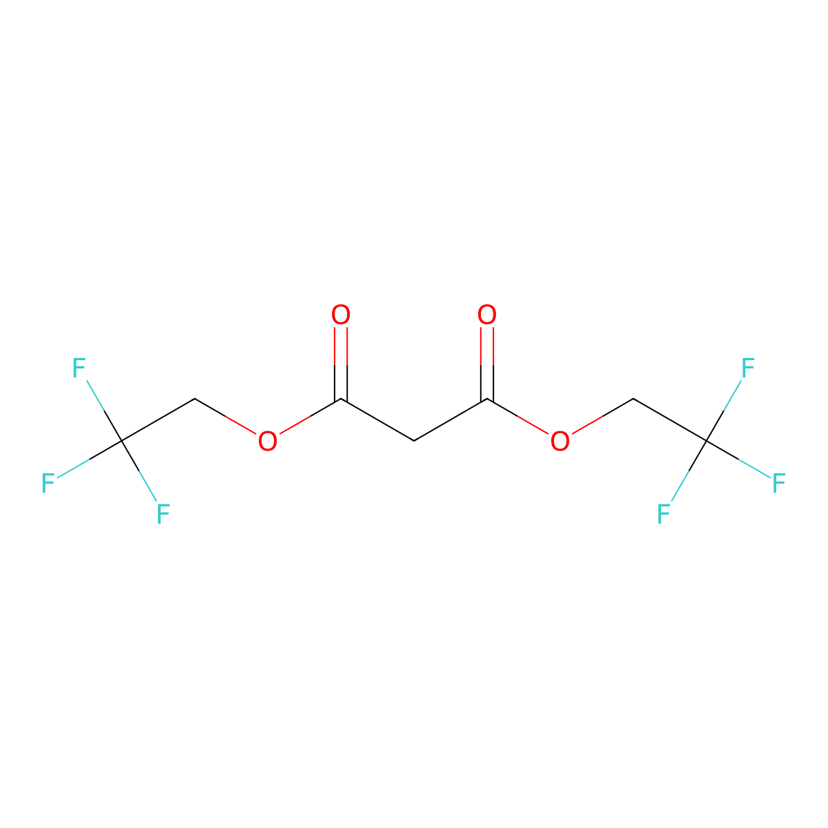 Propanedioic acid, bis(2,2,2-trifluoroethyl) ester molecular structure, CAS 104883-33-2