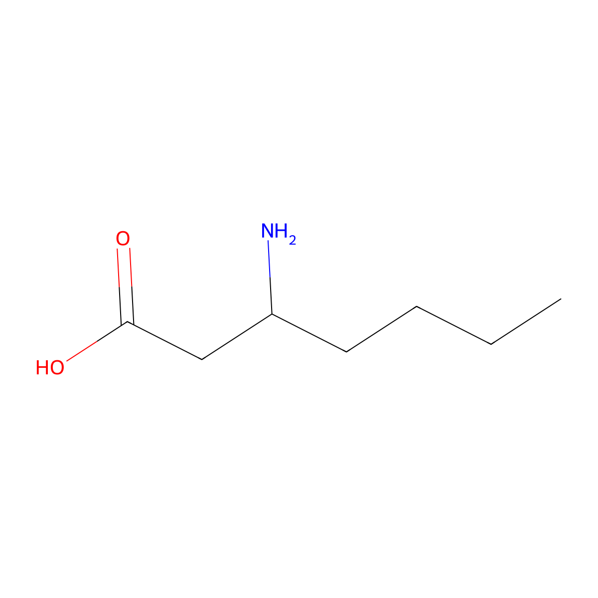 3-Aminoheptanoic acid molecular structure, CAS 104883-48-9