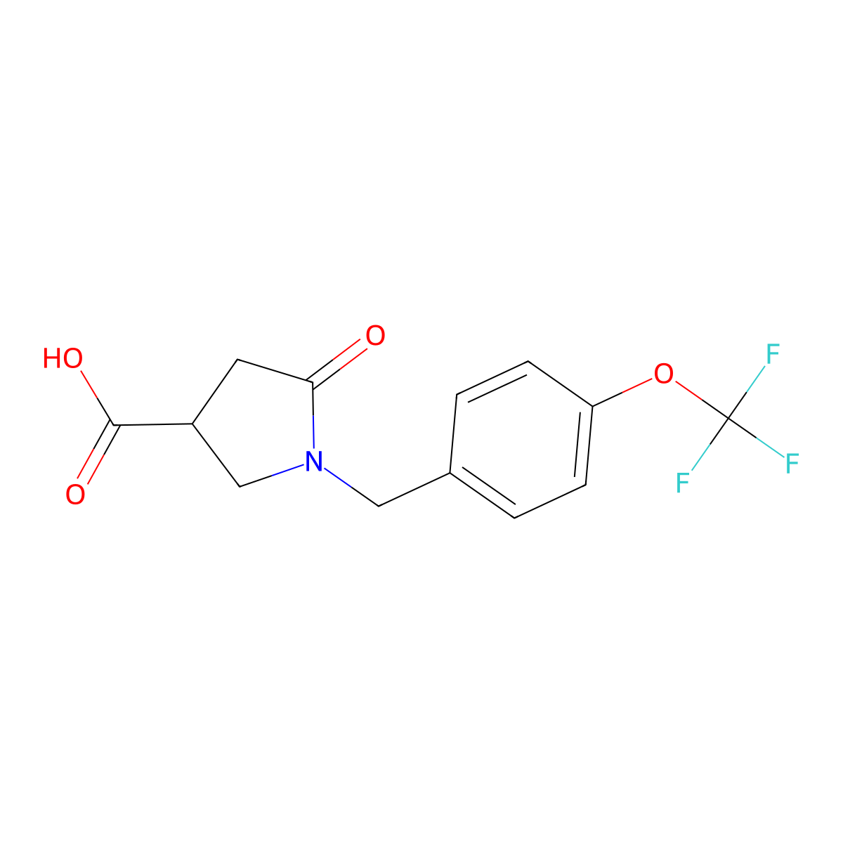 5-Oxo-1-{[4-(trifluoromethoxy)phenyl]methyl}pyrrolidine-3-carboxylic acid molecular structure, CAS 1048889-58-2