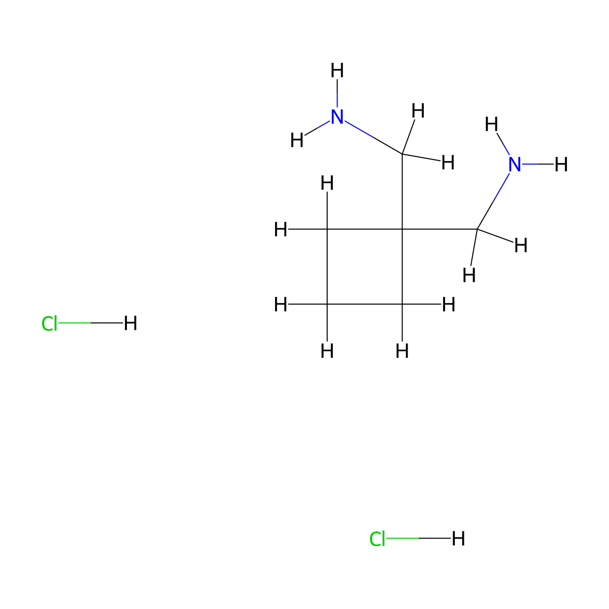1,1-Bis(aminomethyl)cyclobutane dihydrochloride molecular structure, CAS 104889-94-3