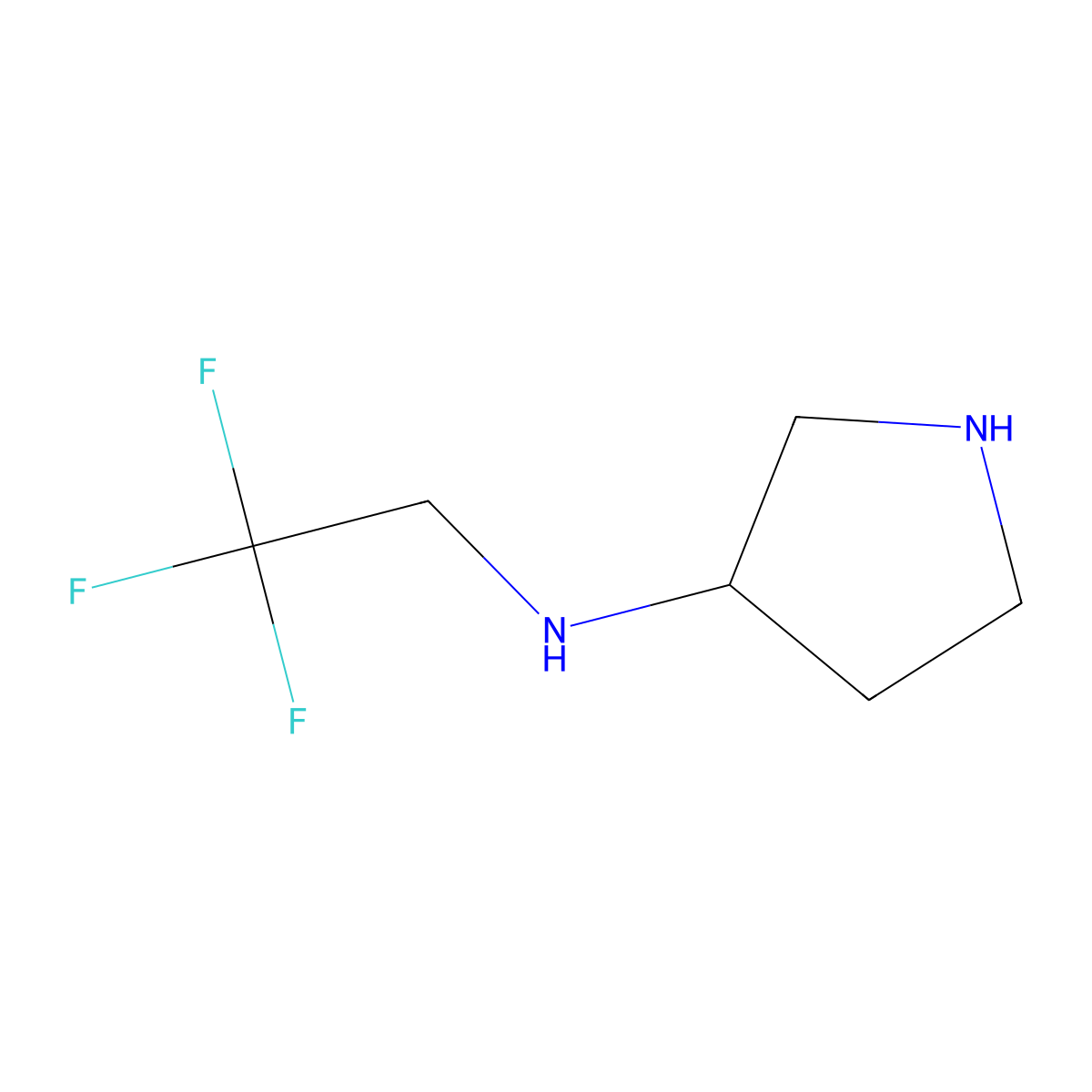 N-(2,2,2-trifluoroethyl)pyrrolidin-3-amine molecular structure, CAS 1048912-33-9