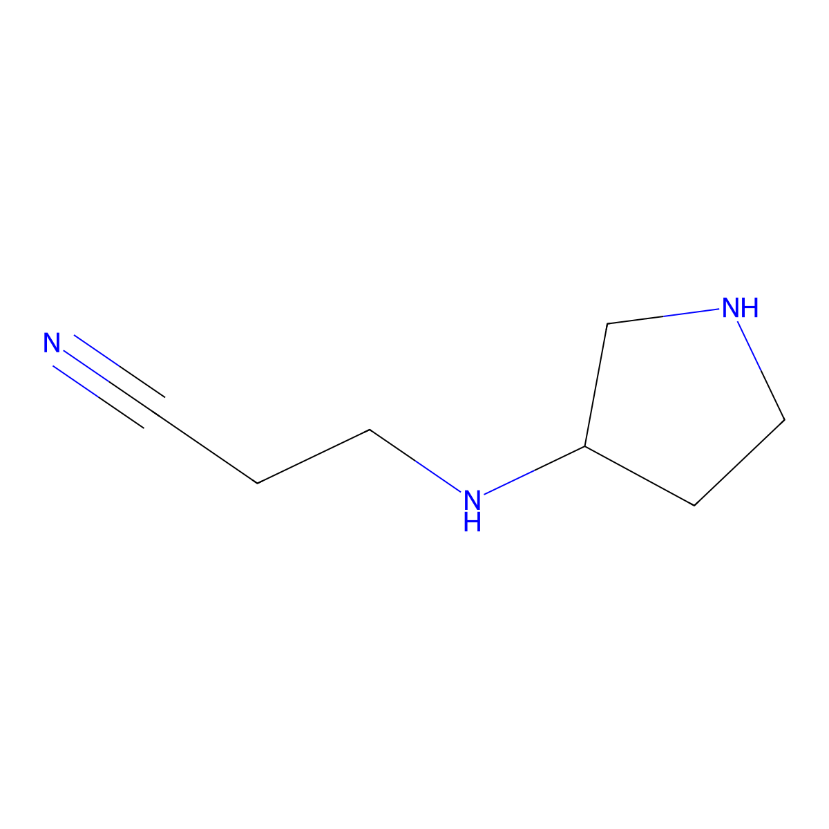 3-(Pyrrolidin-3-ylamino)propanenitrile molecular structure, CAS 1048912-41-9