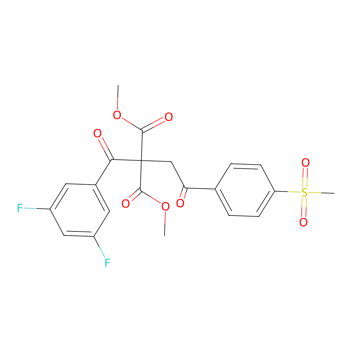 Dimethyl 2-(3,5-difluorobenzoyl)-2-(2-(4-(methylsulfonyl)phenyl)-2-oxoethyl)malonate molecular structure, CAS 1048912-57-7