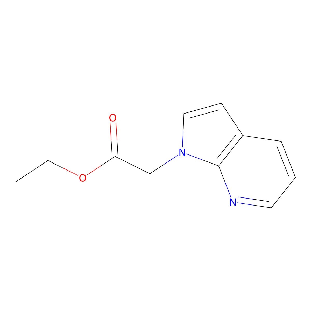 ethyl 2-(1H-pyrrolo[2,3-b]pyridin-1-yl)acetate molecular structure, CAS 1048913-05-8