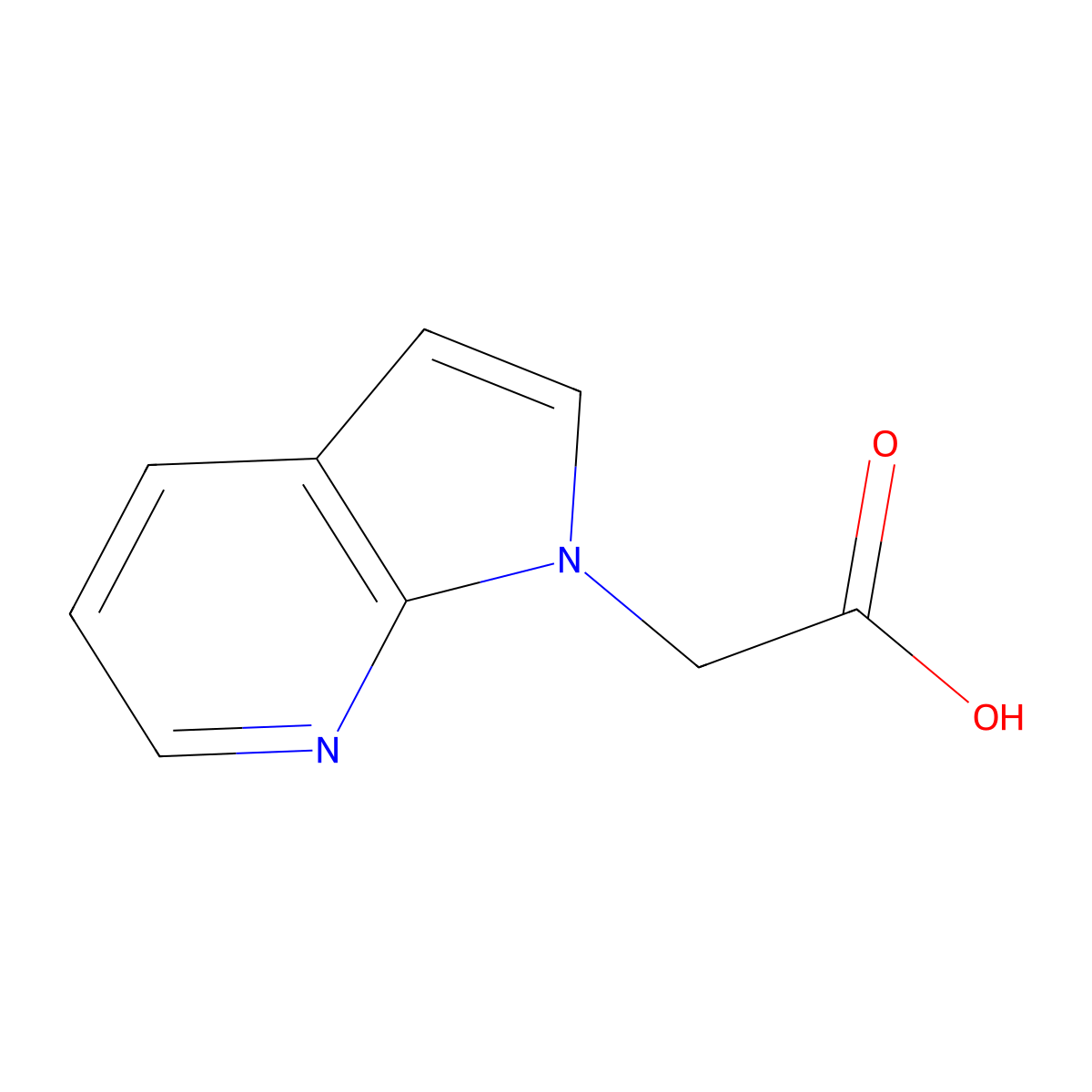 2-(1H-pyrrolo[2,3-b]pyridin-1-yl)acetic acid molecular structure, CAS 1048913-13-8