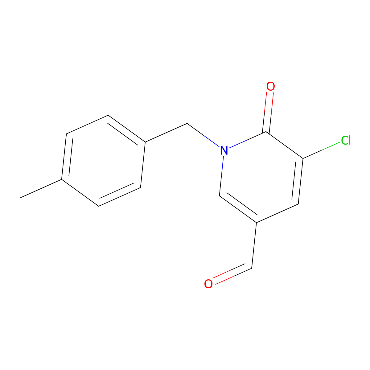 5-Chloro-1-(4-methylbenzyl)-6-oxo-1,6-dihydro-3-pyridinecarbaldehyde molecular structure, CAS 1048913-54-7