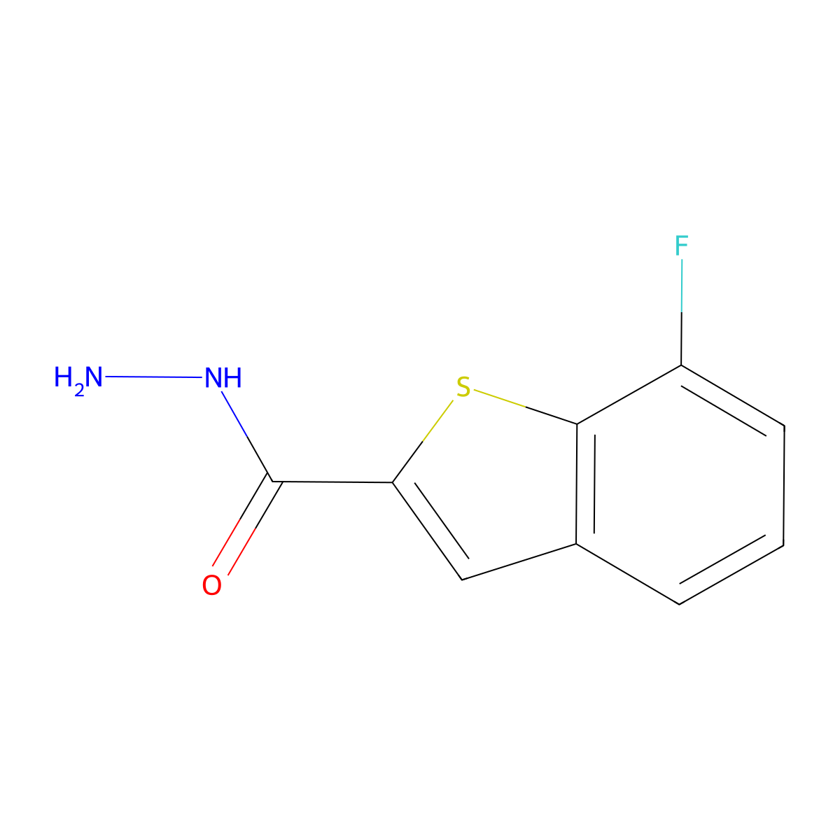 7-Fluoro-1-benzothiophene-2-carbohydrazide molecular structure, CAS 1048913-86-5