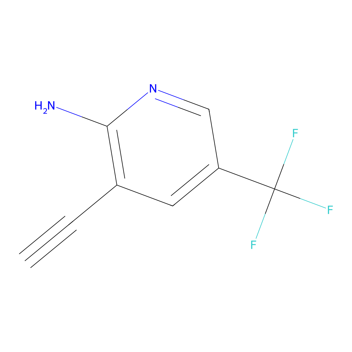 3-Ethynyl-5-(trifluoromethyl)pyridin-2-amine molecular structure, CAS 1048914-02-8