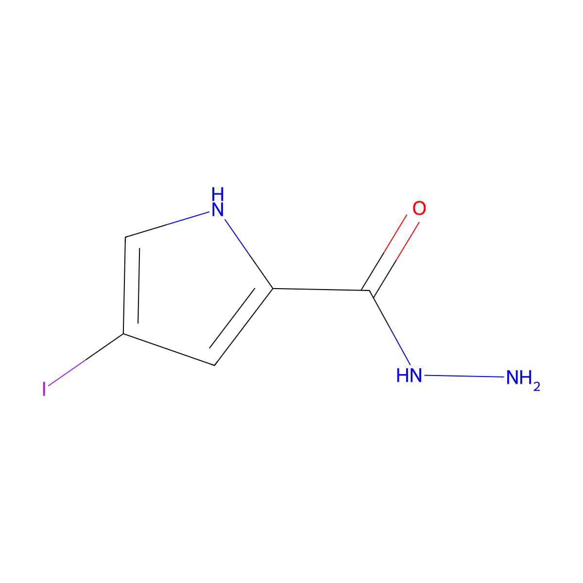 4-iodo-1H-pyrrole-2-carbohydrazide molecular structure, CAS 1048914-18-6