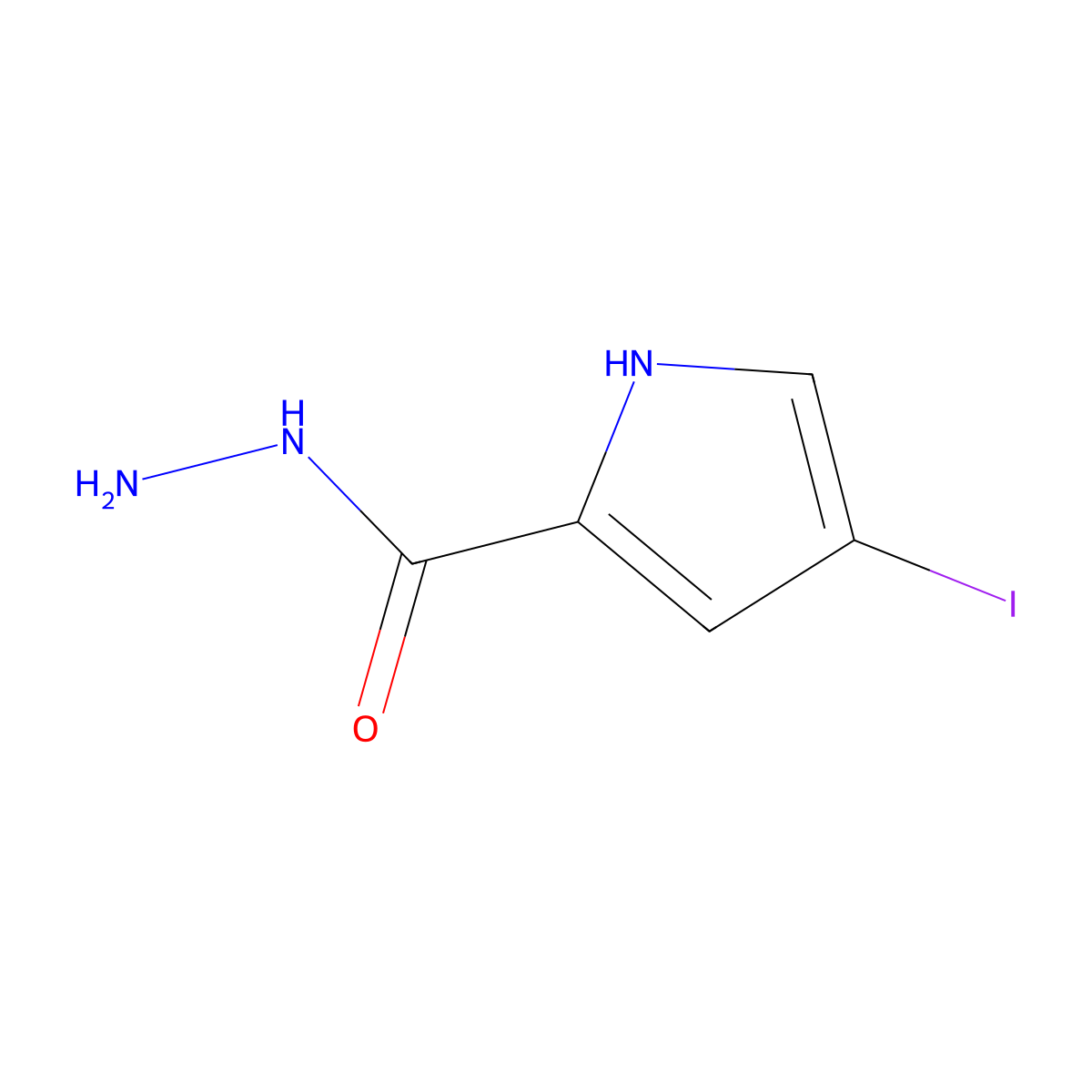 4-iodo-1H-pyrrole-2-carbohydrazide molecular structure, CAS 1048914-18-6