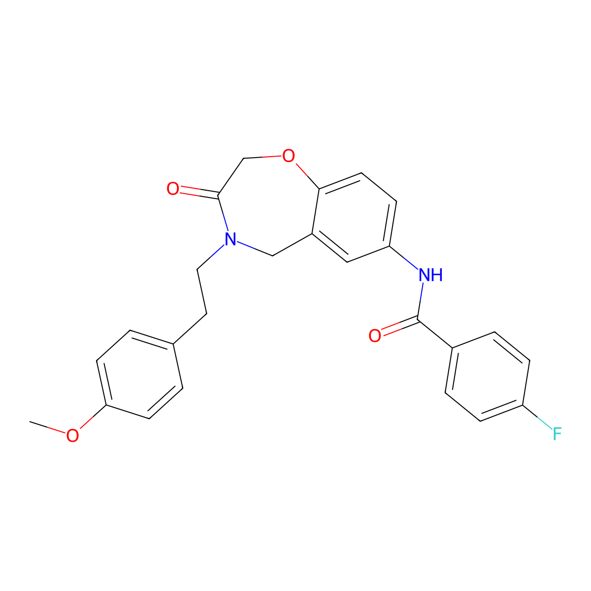 4-Fluoro-N-[4-(4-methoxyphenethyl)-3-oxo-2,3,4,5-tetrahydro-1,4-benzoxazepin-7-YL]benzamide molecular structure, CAS 1048914-35-7