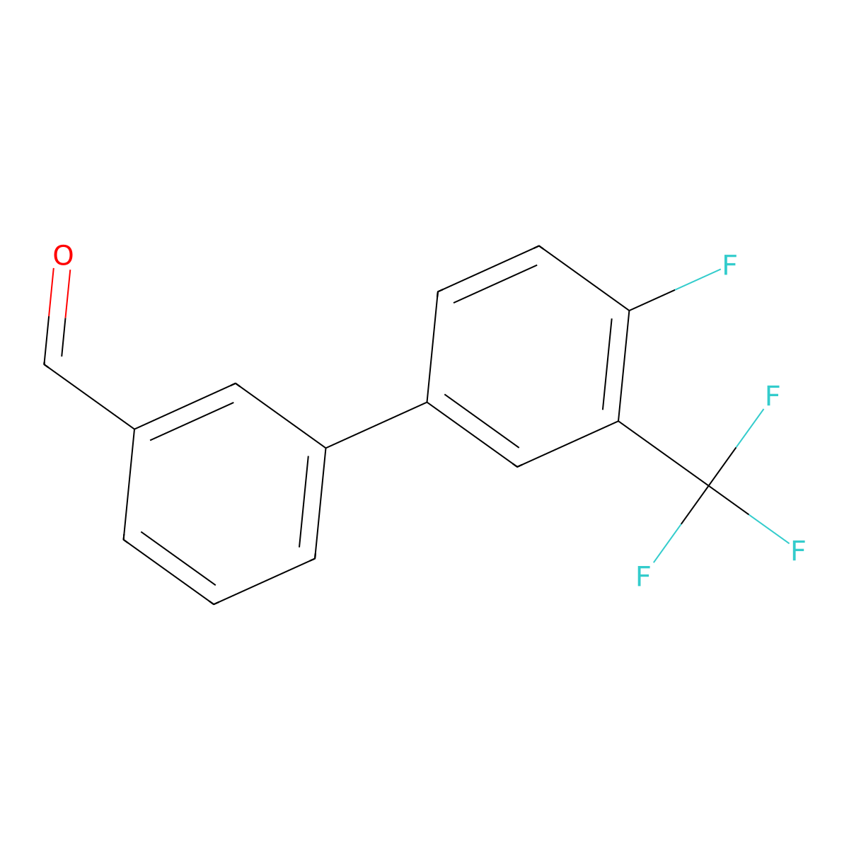 3-(4-Fluoro-3-(trifluoromethyl)phenyl)benzaldehyde molecular structure, CAS 1048915-82-7