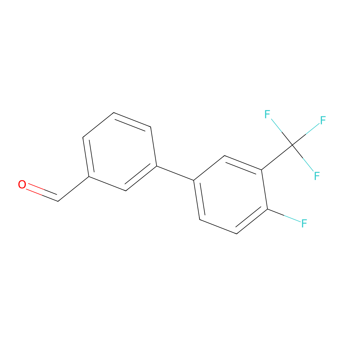 3-(4-Fluoro-3-(trifluoromethyl)phenyl)benzaldehyde molecular structure, CAS 1048915-82-7