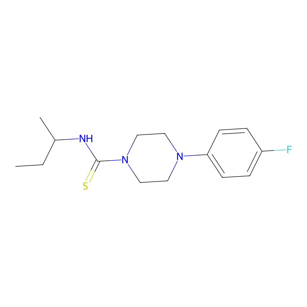 N-(butan-2-yl)-4-(4-fluorophenyl)piperazine-1-carbothioamide molecular structure, CAS 1048915-84-9