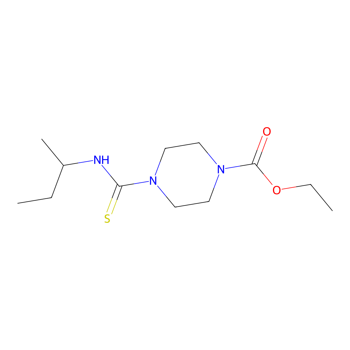 Ethyl 4-[(butan-2-yl)carbamothioyl]piperazine-1-carboxylate molecular structure, CAS 1048915-88-3