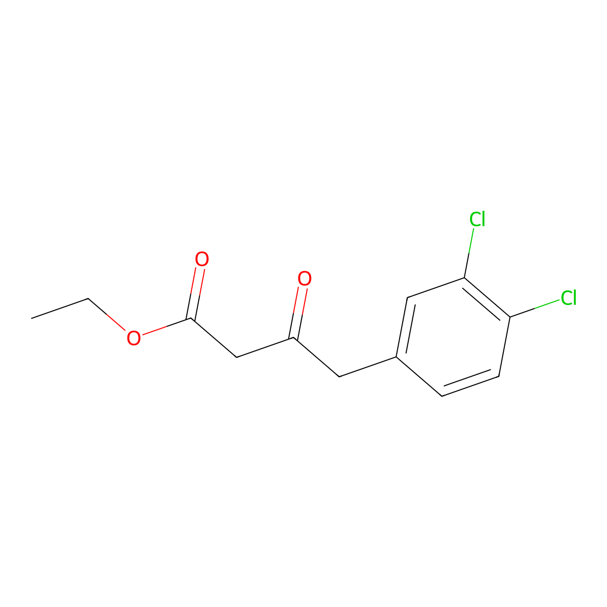 Ethyl 4-(3,4-dichlorophenyl)-3-oxobutanoate molecular structure, CAS 1048916-53-5