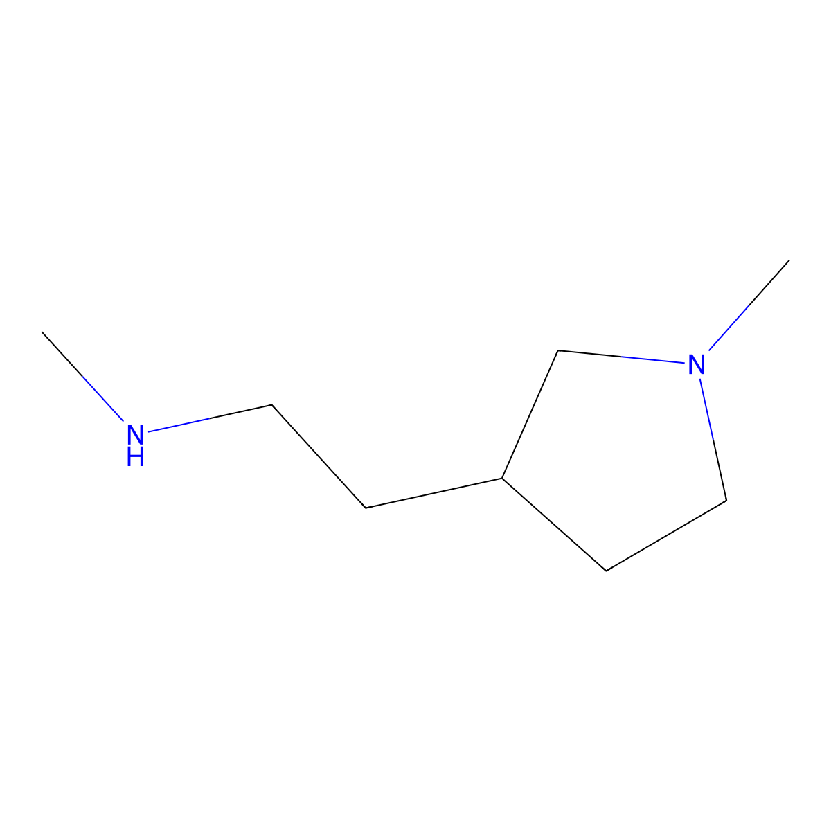 N-Methyl-2-(1-methylpyrrolidin-3-yl)ethanamine molecular structure, CAS 1048916-86-4