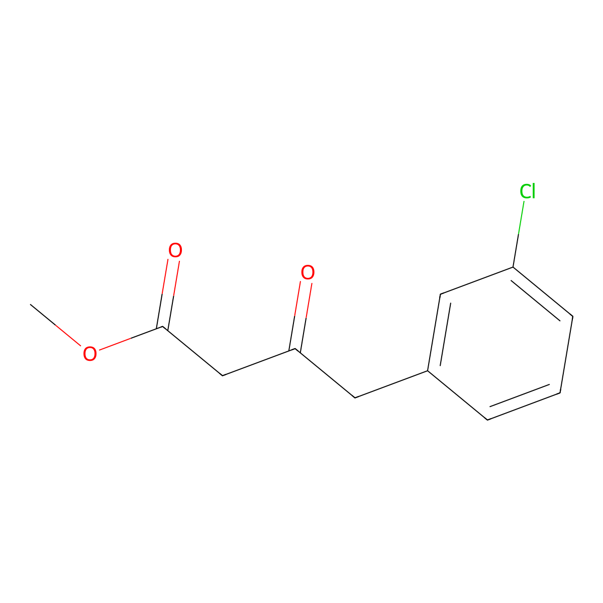 Methyl 3-oxo-4-(3-chlorophenyl)butanoate molecular structure, CAS 1048916-94-4