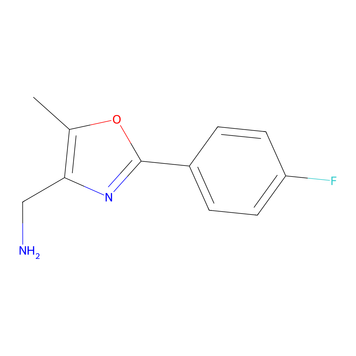 [2-(4-Fluorophenyl)-5-methyl-1,3-oxazol-4-yl]methanamine molecular structure, CAS 1048917-47-0