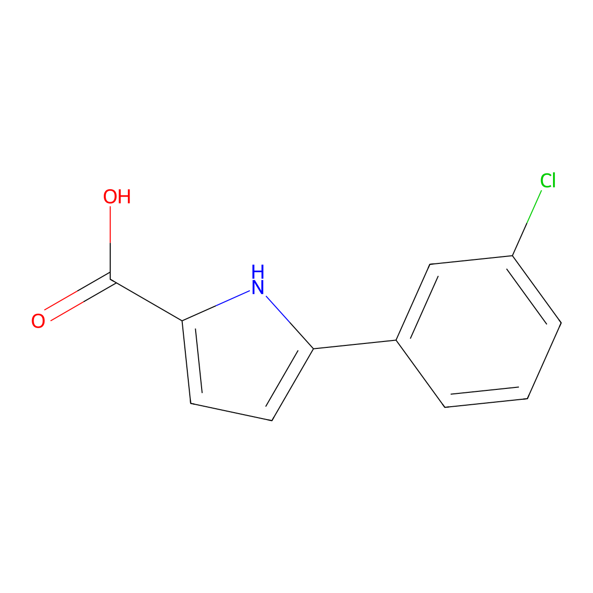 5-(3-Chlorophenyl)-1H-pyrrole-2-carboxylic acid molecular structure, CAS 1048917-65-2