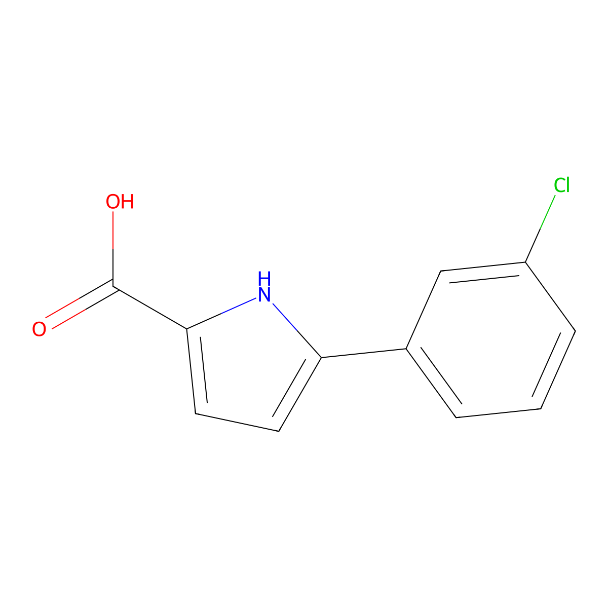 5-(3-Chlorophenyl)-1H-pyrrole-2-carboxylic acid molecular structure, CAS 1048917-65-2