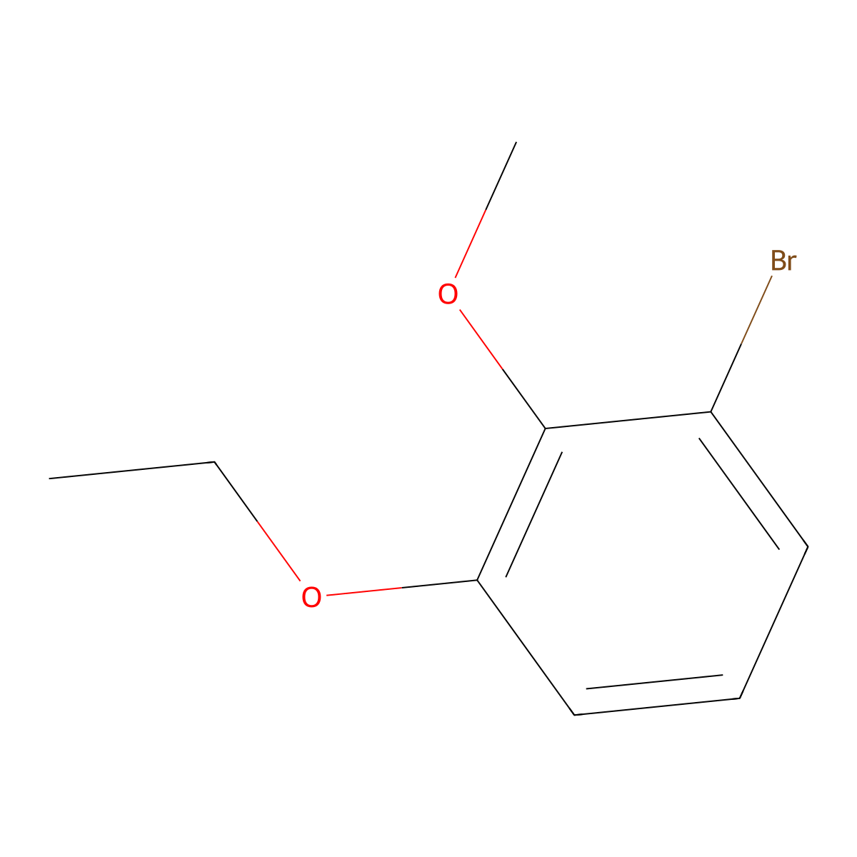 1-Bromo-3-ethoxy-2-methoxybenzene molecular structure, CAS 1048917-79-8