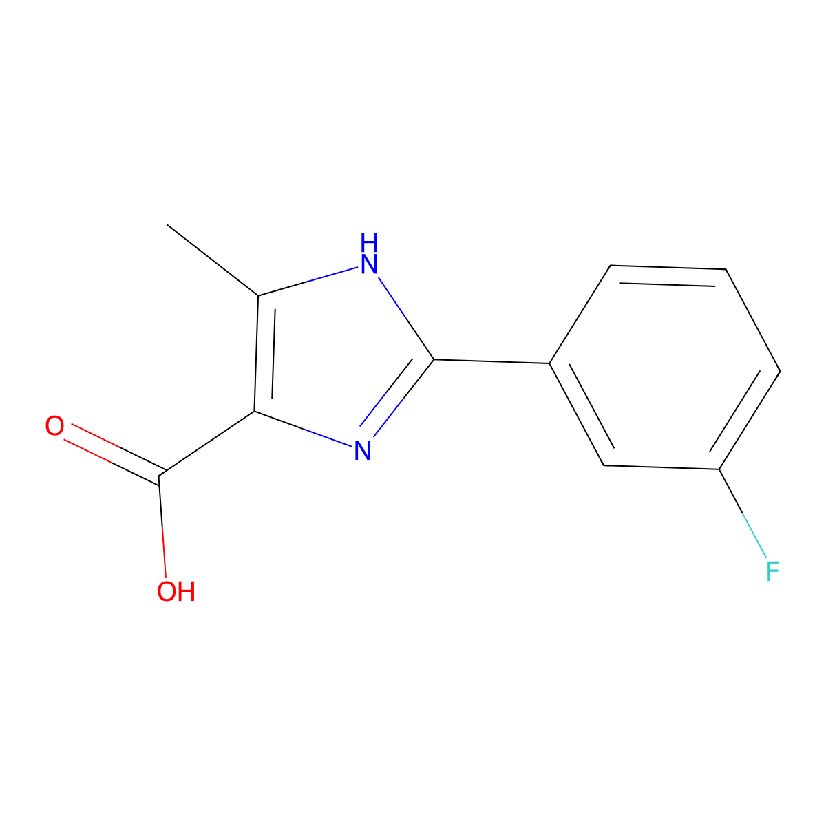 2-(3-fluorophenyl)-4-methyl-1H-imidazole-5-carboxylic acid molecular structure, CAS 1048918-18-8