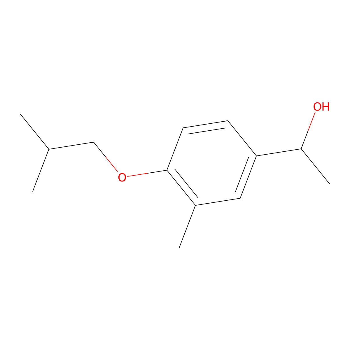 1-(4-Isobutoxy-3-methylphenyl)ethanol molecular structure, CAS 1048918-23-5