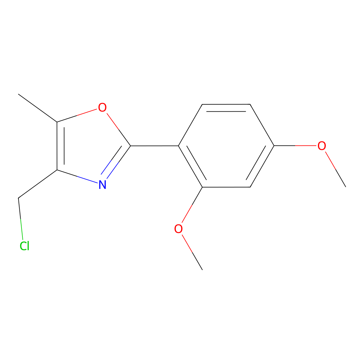 4-(Chloromethyl)-2-(2,4-dimethoxyphenyl)-5-methyl-1,3-oxazole molecular structure, CAS 1048918-49-5