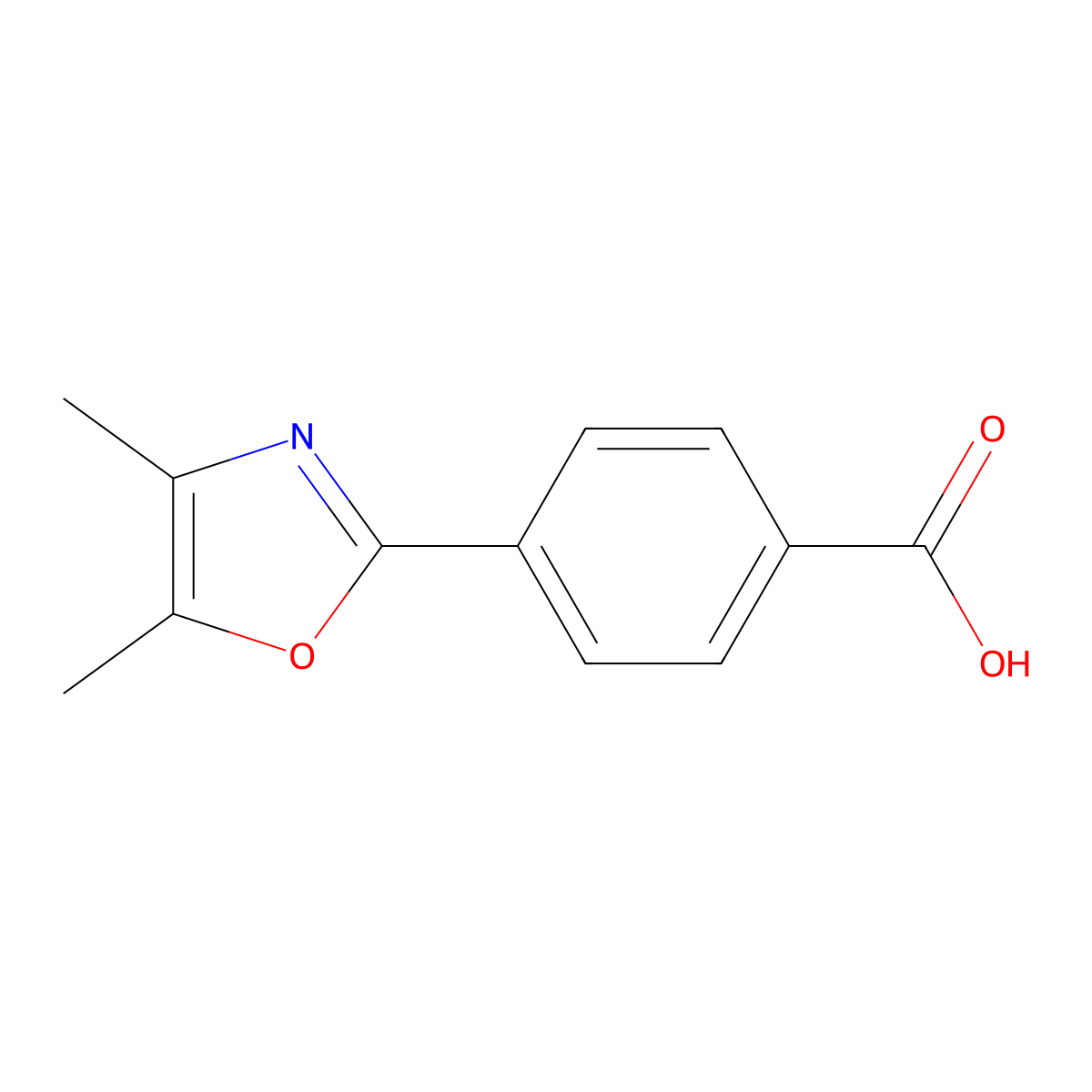 4-(4,5-Dimethyloxazol-2-yl)benzoic acid molecular structure, CAS 1048918-56-4