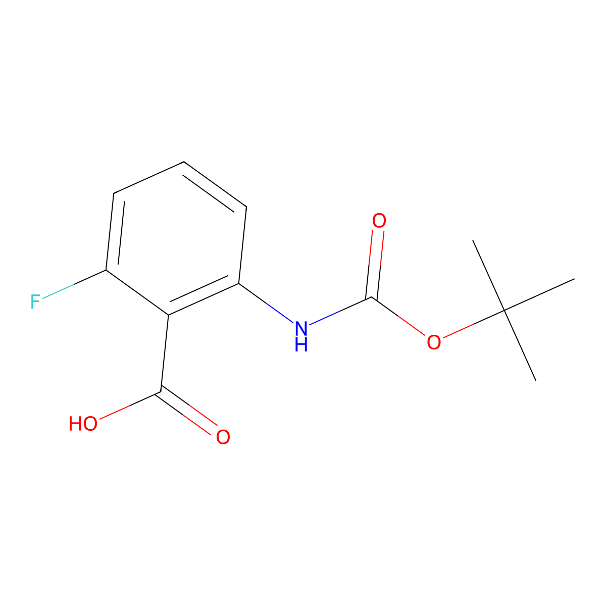 2-((tert-Butoxycarbonyl)amino)-6-fluorobenzoic acid molecular structure, CAS 1048919-15-8